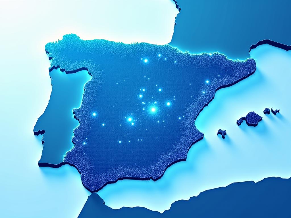 Mapa de España mostrando la extensa cobertura de la red móvil de DigosMovis.
